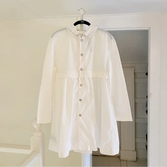 B3.0 / Anthropologie Nylon Swing Coat in White NWT